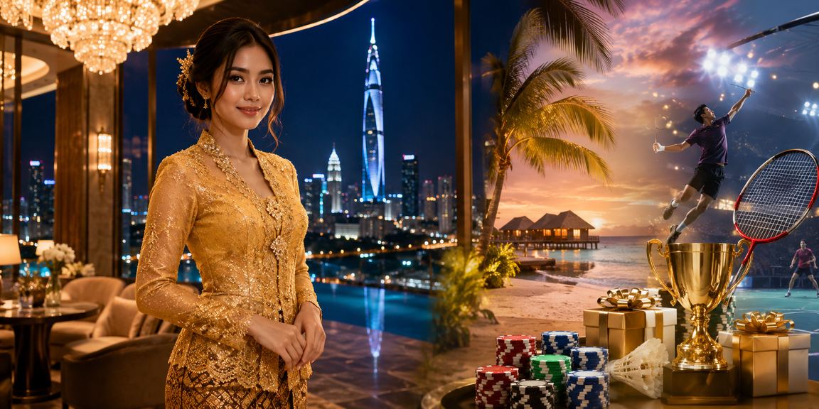 Suasana kasino hiburan di Kuala Lumpur dengan pakaian kebaya tradisional Malaysia